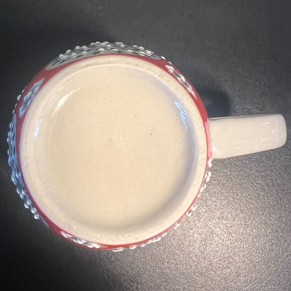 Pair of CHEHOMA Bohemian Ceramic Mugs w/ Embossed Raised Dot Designs - Picture 8 of 9